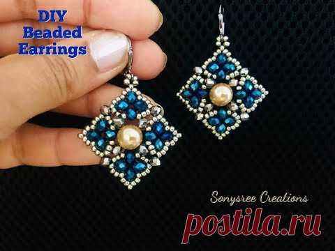 Moonlight Beaded Earrings || DIY Beaded Earrings || How to make Beaded Earrings