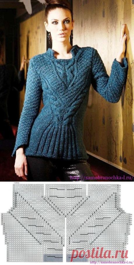 Свитер с рельефным рисунком (Sweater Scarlett) | САМОБРАНОЧКА - сайт для рукодельниц, мастериц