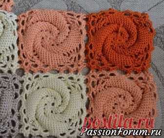 Интересный квадратик крючком - запись пользователя алексис в сообществе Вязание крючком в категории Вязаные крючком аксессуары