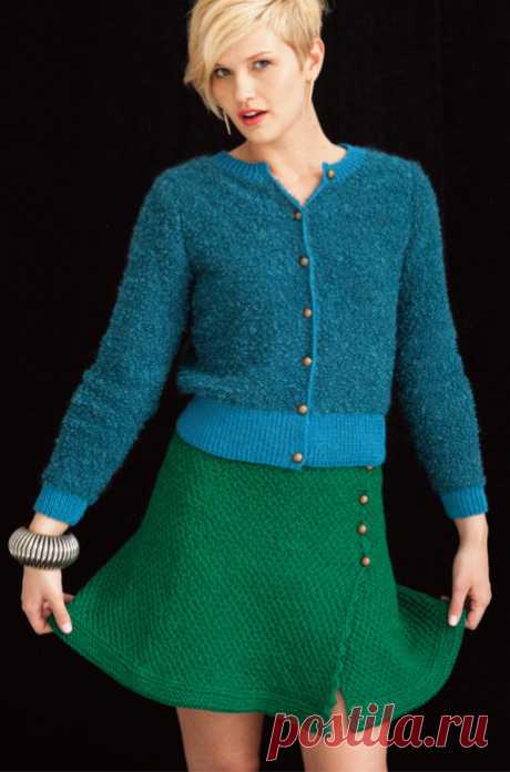Вязание юбки с запАхом, модель 21, Vogue Early fall 2012