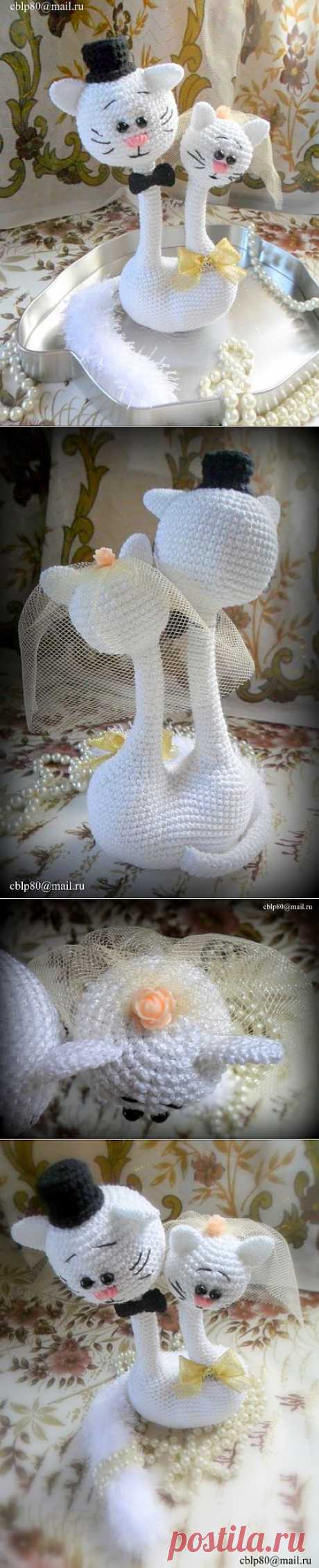 Свадебная Котопарочка Крючком. | Амигурумик