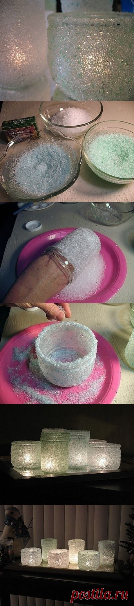Подсвечник из банки и соли. Вам... / Handmade / Handmade / Pinme.ru / Татьяна