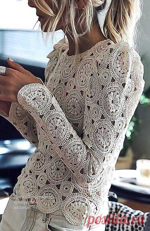 Очаровательные женские кофточки крючком со схемами для вдохновения | Красивое и интересное вязание | Яндекс Дзен