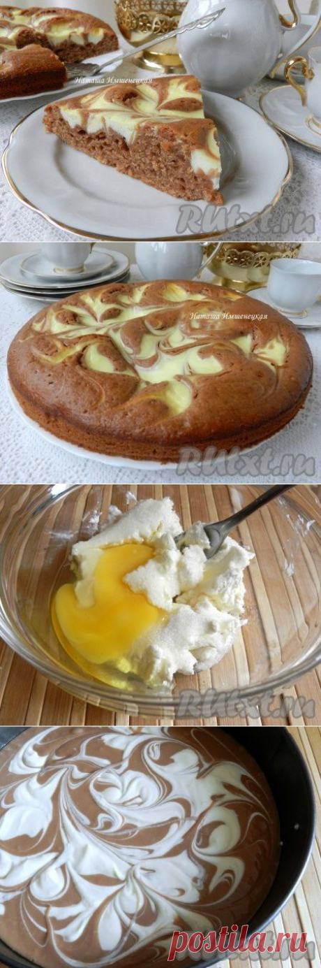 Творожный пирог с какао