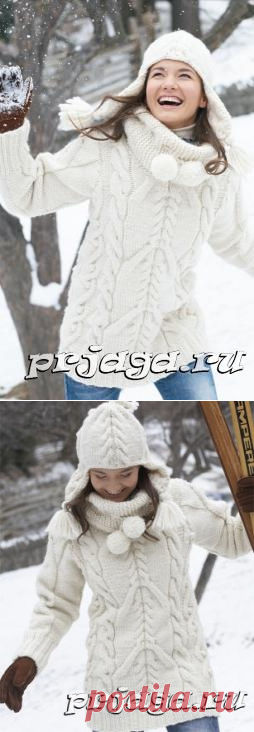 Свитер спицами с аранами
вязание, knitting pattern pullover