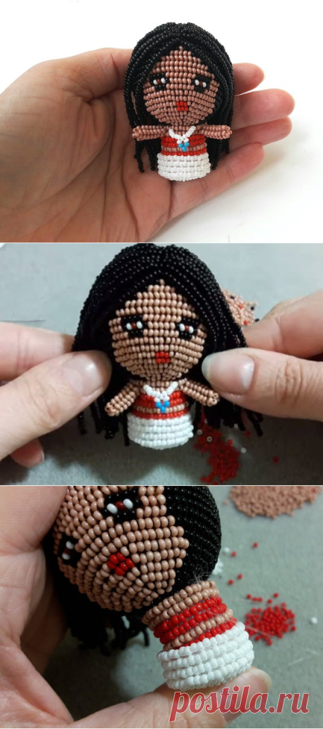 Moana beading doll pattern pdf Indian girl tutorial diy doll | Etsy