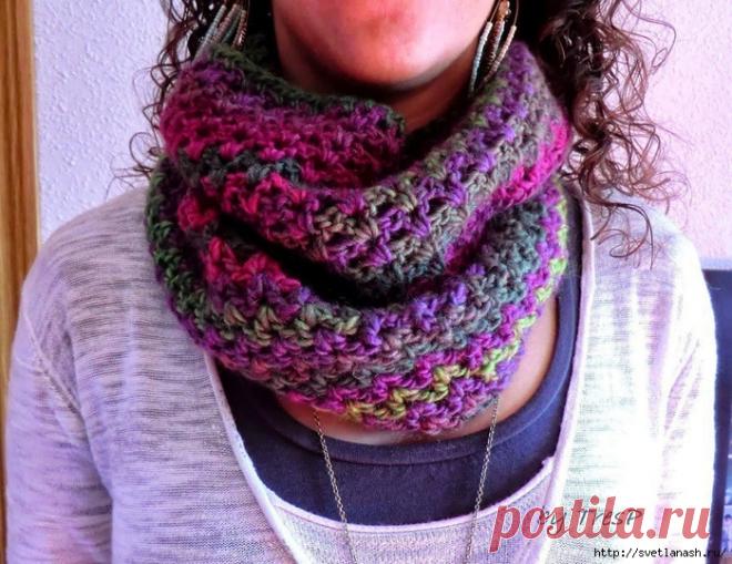 Снуд крючком со схемой для вязания.