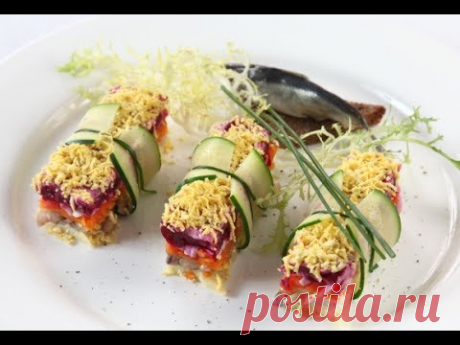 Restaurant Food Presentation ресторанная красивая подача  салатов и блюд .Оливье, Селедка под шубой