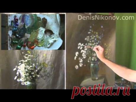 Мастер-класс по живописи "Полевые цветы". Акрил и масло.