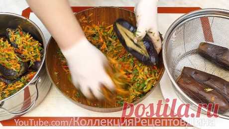Квашеные баклажаны, фаршированные овощами на зиму