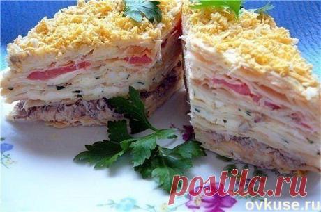 Закусочный торт &quot;Наполеон&quot; - Простые рецепты Овкусе.ру