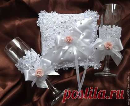 Купить Подушечка для колец "Кружевная" - белый, свадьба, подушечка для колец, подушечка для загса, подушка для колец