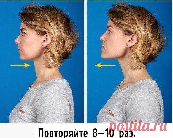 📌 Избавляемся от второго подбородка. 7 самых действенных упражнений. 👌