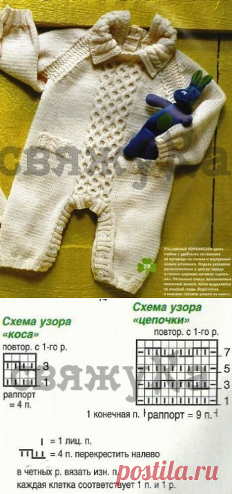 комбинезон для малыша вязаный спицами