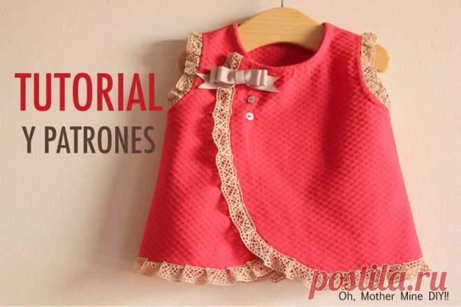 Скачать выкройку Детское платье Размеры на рост 62-86 см в PDF бесплатно