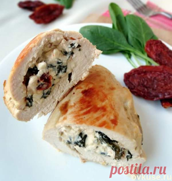 Куриные грудки, фаршированные фетой от Джейми Оливера