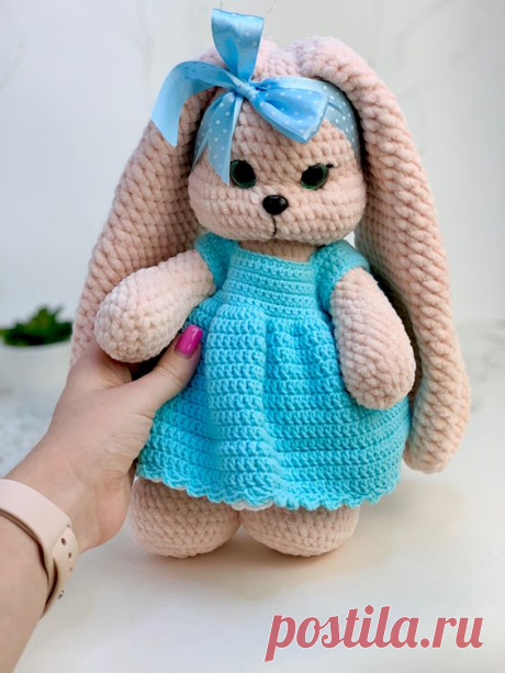 Зайка крючком Схема описания вязания крючком - LanaMi toys