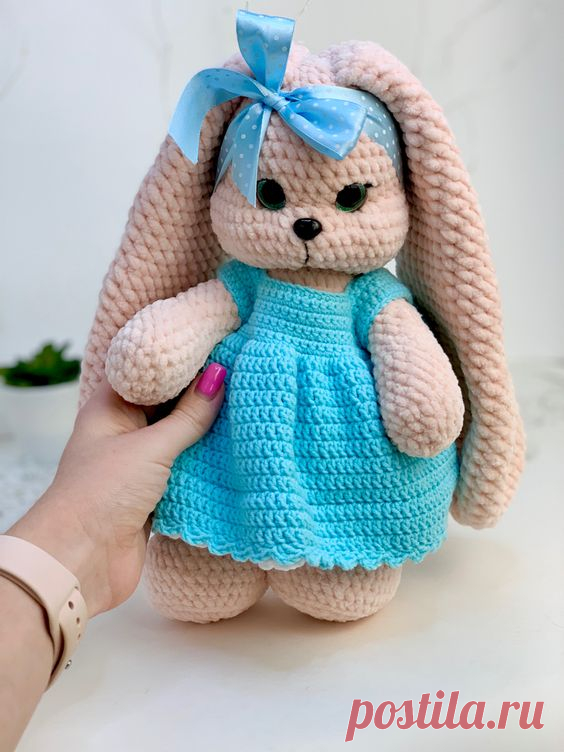 Зайка крючком Схема описания вязания крючком - LanaMi toys