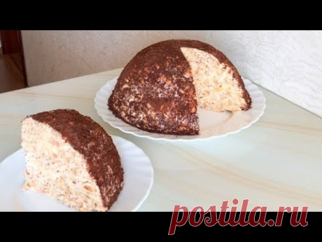 БАНАНОВО-СМЕТАННЫЙ ТОРТ БЕЗ ВЫПЕЧКИ. Вкусный и быстро готовится!