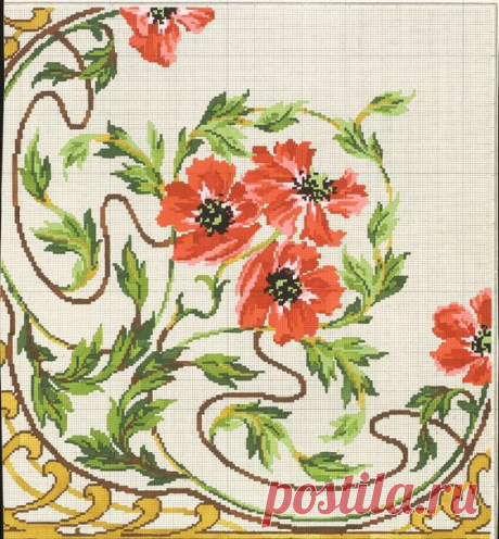 (687) Prelepa stara šema. | Cross stitch &quot;Flowers&quot;