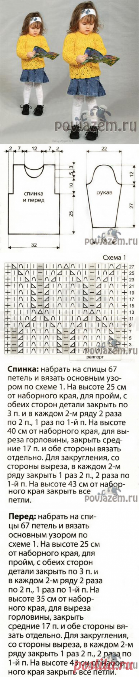 Кофточка для девочки спицами на 3 года