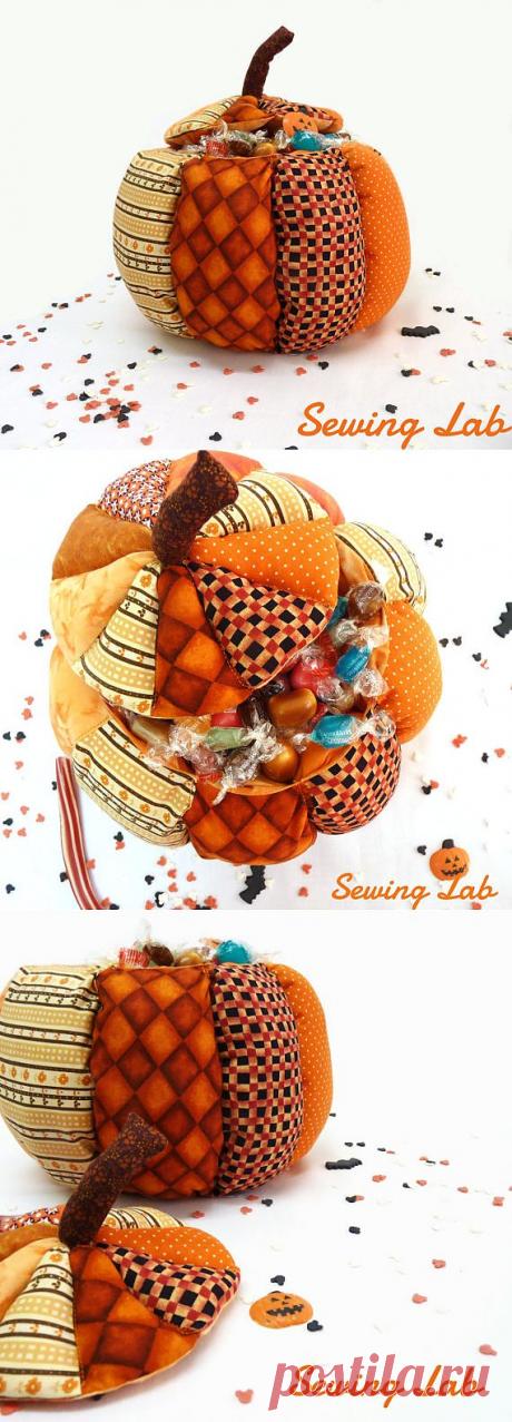 Корзинка - тыква для конфет. Фото идея