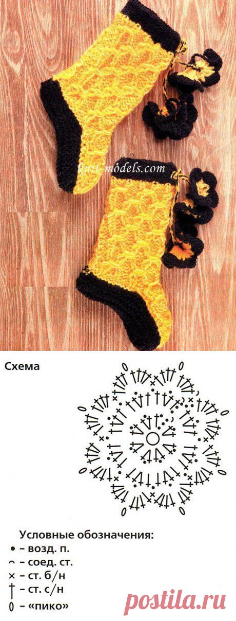 Детские носочки двумя спицами