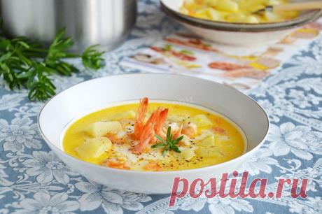 Сырный суп с креветками рецепт с фото пошагово и видео - 1000.menu