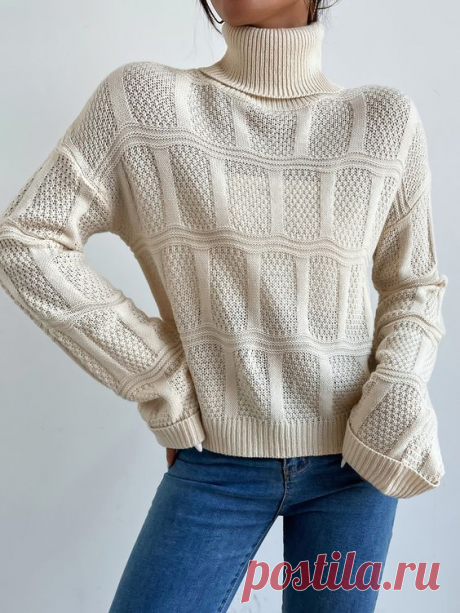 Белый свитер рельефным узором (схема узора)