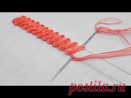 Braid Stitch or Cable Plait Stitch border design/hand embroidery basic Braid Stitch  Stitch