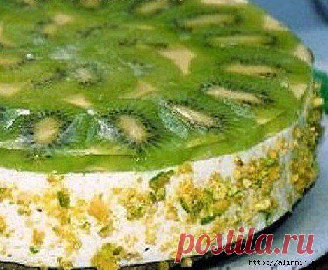 Творожный торт с киви