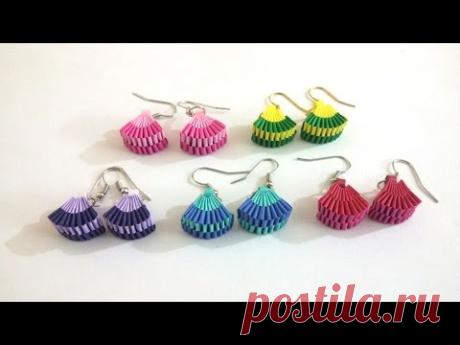5. How to make Paper Weaving Fan Shape Earrings