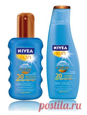 Красивый загар для любой кожи! | Журнал Cosmopolitan
Специально для светлой кожи NIVEA разработала солнцезащитный спрей «Защита и загар» с высоким SPF-фактором (30). Это средство позволяет получить красивый ровный загар коричневого оттенка даже людям с кельтского и светлокожего европейского типов.