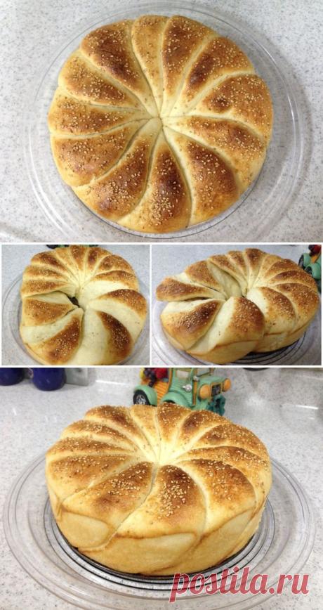 Рецепт хлеба по-сербски - ароматный, красивый, прост в приготовлении и резать не надо - очень удобно