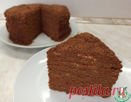 Шоколадный медовик со сметанным кремом – кулинарный рецепт