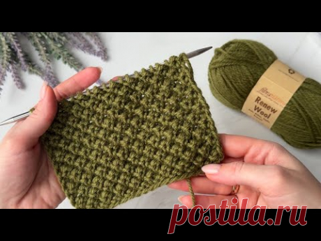 Простой узор спицами для любых изделий / Обзор Fibra Natura Renew Wool