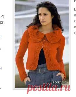 Красный вязаный жакет | Вязание спицами и крючком – Азбука вязания