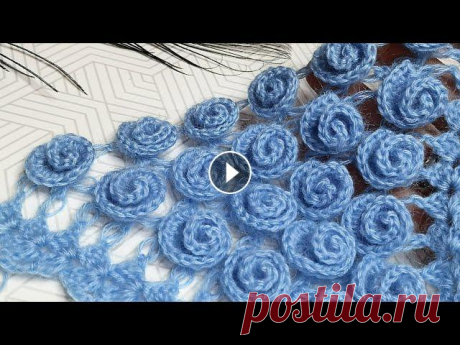 Всем привет! Предлагаю Вам связать со мной потрясающий узор с эффектом 3D розы для шали или бактуса. Необычно и очень роскошно смотрится. И вязать оче...