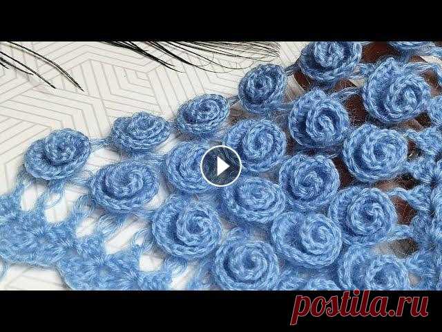Всем привет! Предлагаю Вам связать со мной потрясающий узор с эффектом 3D розы для шали или бактуса. Необычно и очень роскошно смотрится. И вязать оче...