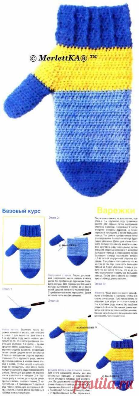 Учимся вязать варежки и перчатки ←❤→ базовый курс