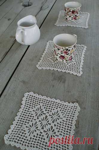 Set of coasters from white linen | Flickr - Photo Sharing!