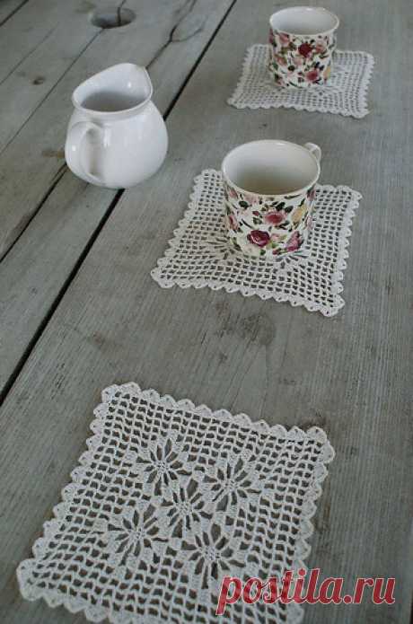Set of coasters from white linen | Flickr - Photo Sharing!
