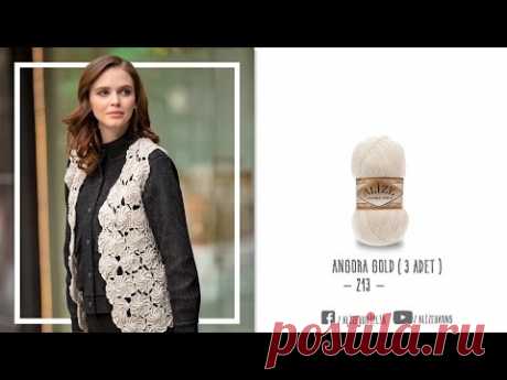 Alize Angora Gold ile Yelek Yapımı-Making Vest with Alize Angora Gold