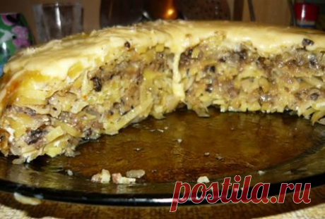 Картофельный пирог с грибами