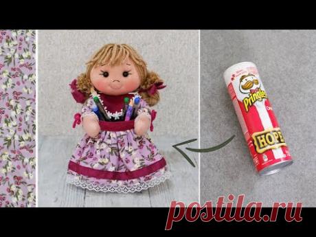 Прелестный Органайзер из Банки от Чипсов - ЛЕГКИЙ СПОСОБ! Детки Будут в Восторге!