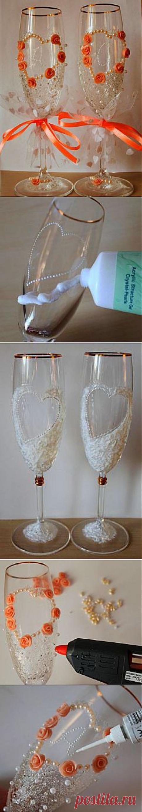 МАСТЕР-КЛАСС &quot;СВАДЕБНЫЕ БОКАЛЫ&quot;.