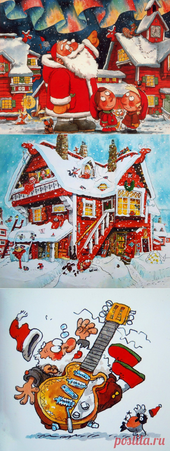 История о Санта-Клаусе и рождественских гномах. Художник - иллюстратор Mauri Kunnas
