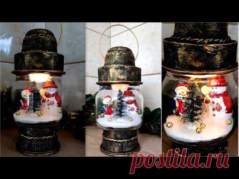 DIY /Beautiful Christmas lantern /Christmas decoration ideas - YouTube
