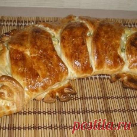 Пирог "Крокодил" с мясом красиво и очень вкусно