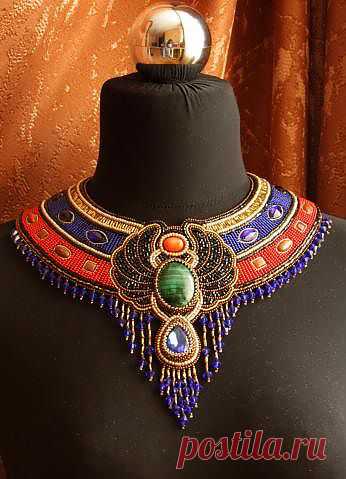 Египетское оплечье "Священный Хепри" | biser.info - всё о бисере и бисерном творчестве